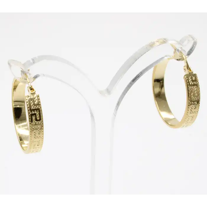 14 Ayar Yeşil Renk Halka Küpe