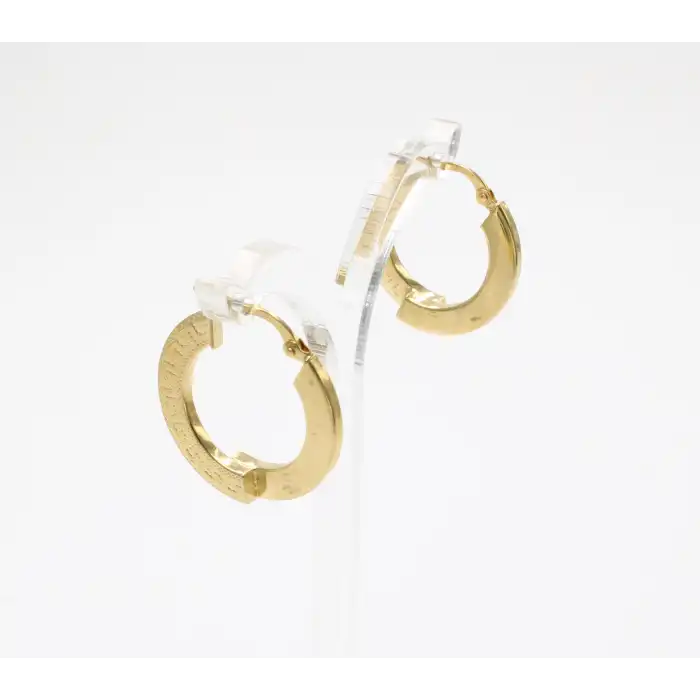 14 Ayar Yeşil Renk Küpe