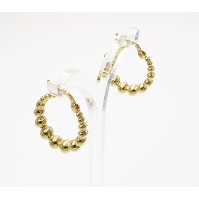 14 Ayar Yeşil Renk Tasarım Küpe