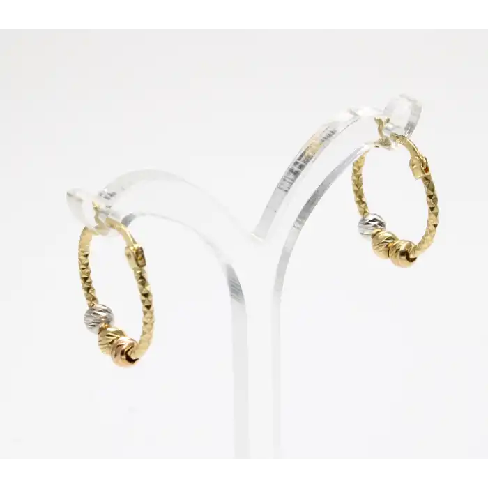 14 Ayar Yeşil Renkli Dorikalı Küpe