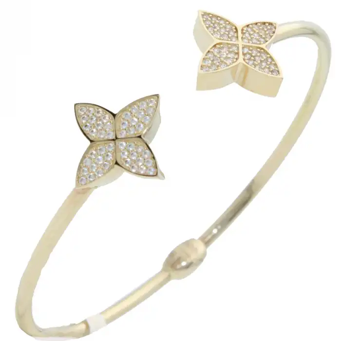 14 Ayar Yonca Aç Kapa Bilezik