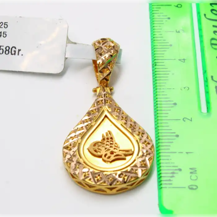 14 Ayar Yonca Desenli Kolye Ucu