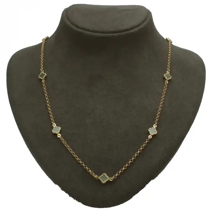 14 Ayar Yonca Minimal Kolye