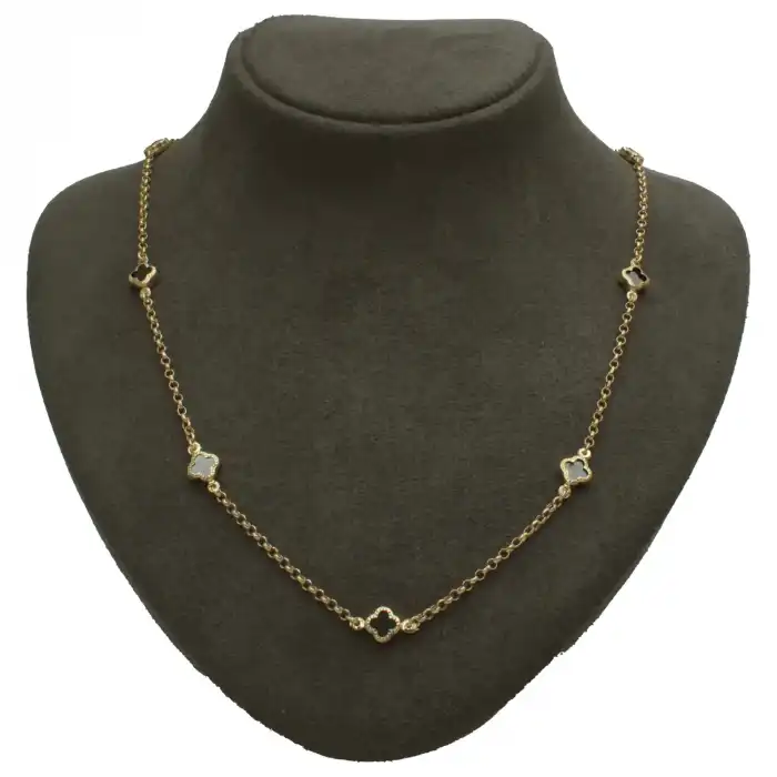 14 Ayar Yonca Minimal Kolye