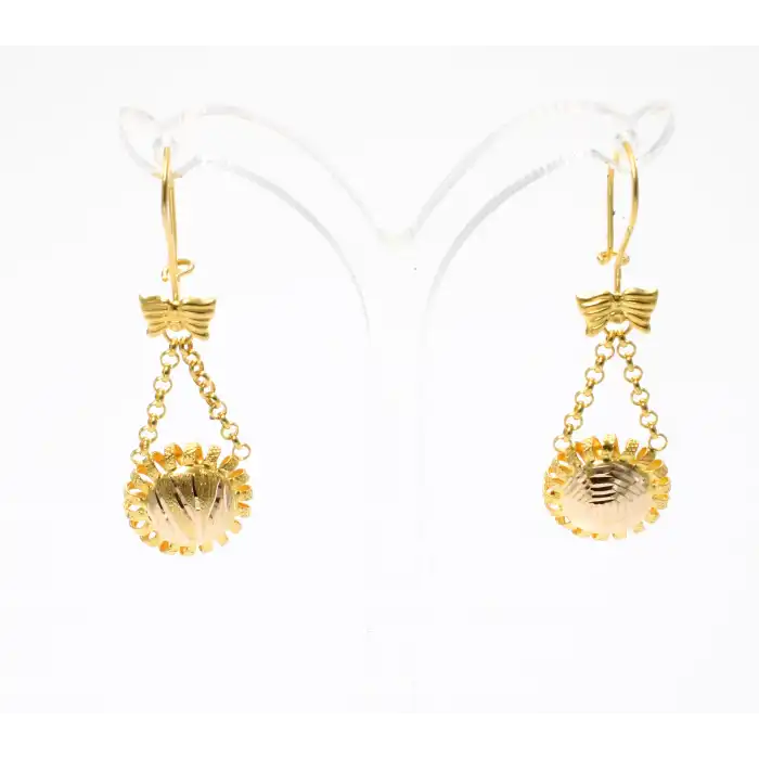 14 Ayar Yuvarlak Model Sallama Küpe