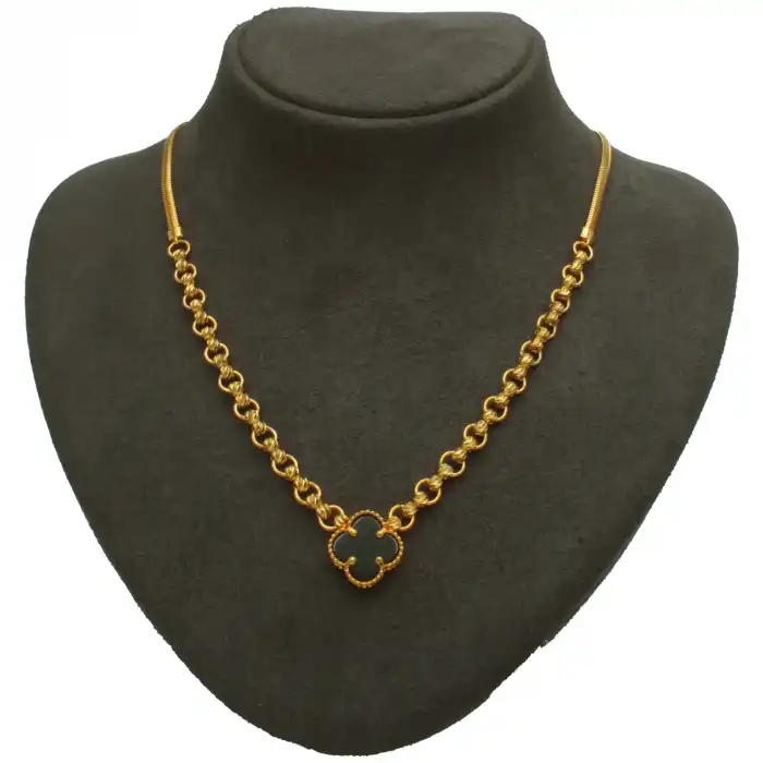 14 Ayar Zincir Yonca Kolye