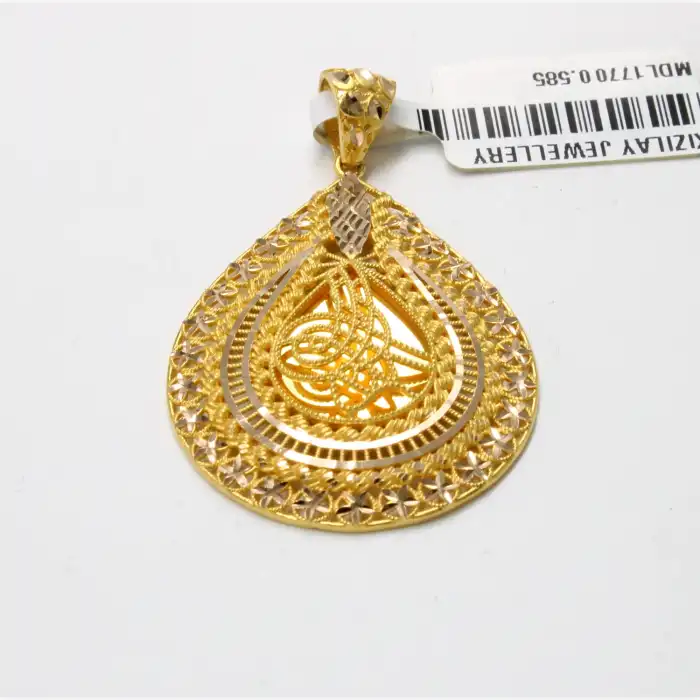 14 Ayar Ayna Tasarım Kolye Ucu