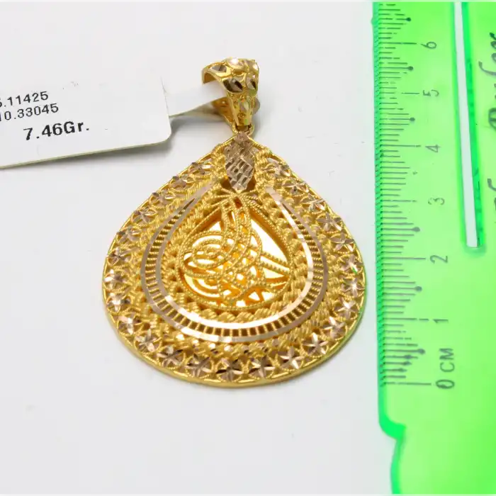 14 Ayar Ayna Tasarım Kolye Ucu