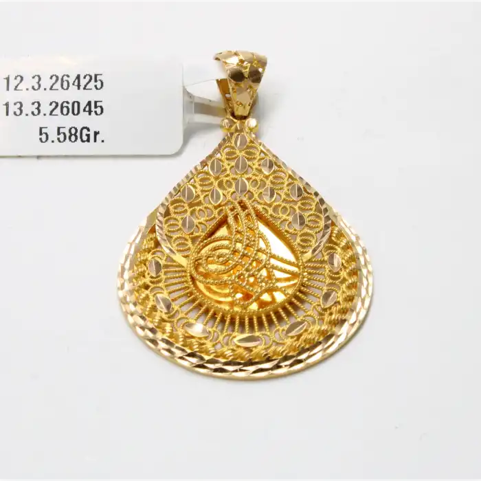 14Başak Desenli Tuğra Kolye Ucu