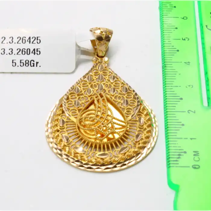 14Başak Desenli Tuğra Kolye Ucu