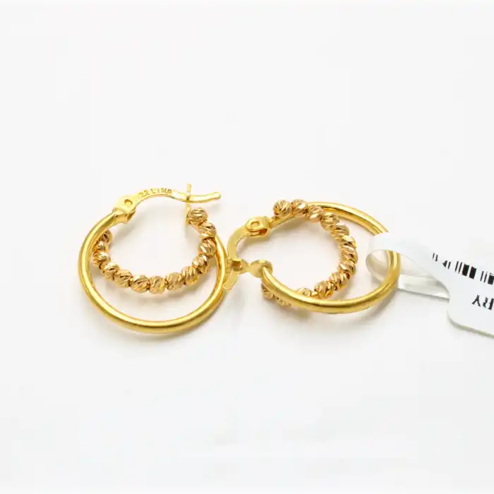 22 Ayar 2 Halkalı Dorika Küpe