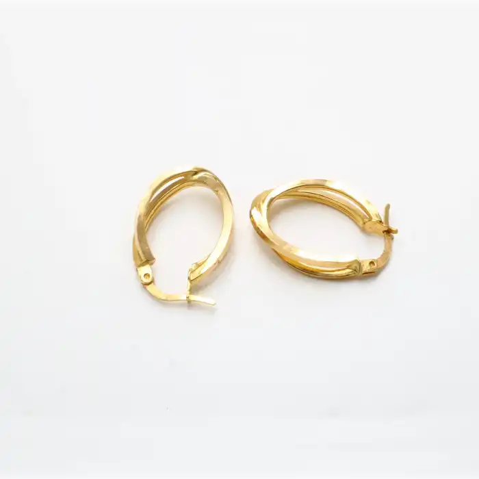 22 Ayar 2 Halkalı Küpe