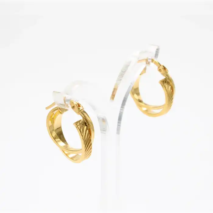 22 Ayar 2 Halkalı Küpe