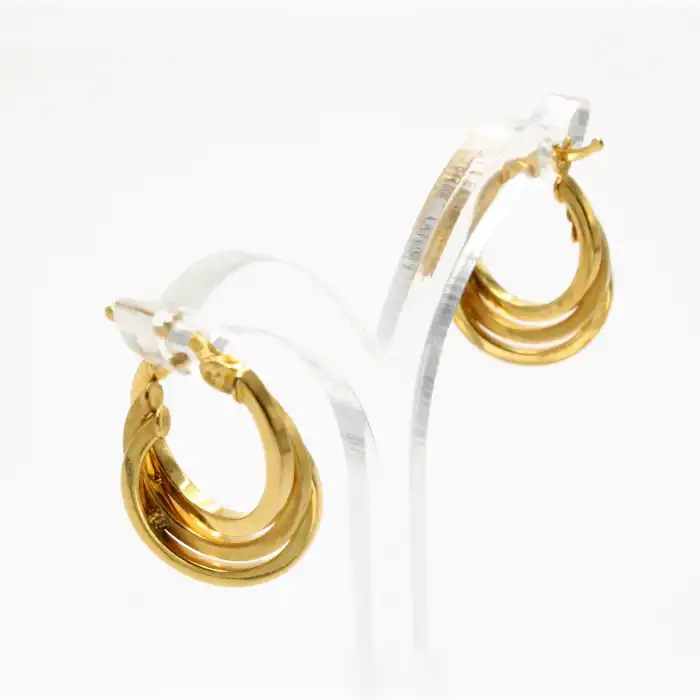 22 Ayar 3 Halkalı Küpe