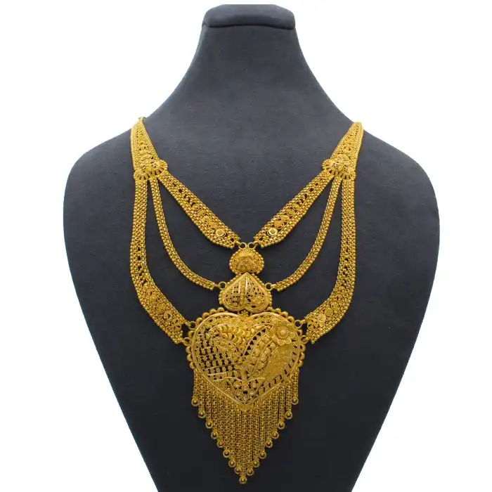 22 Ayar 3 Kalpli 3 Sıralı Hint Kolye