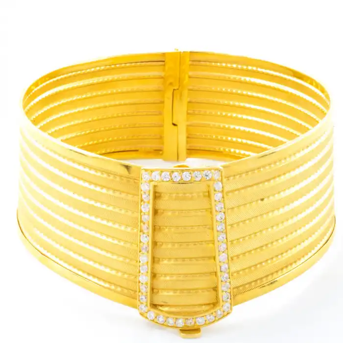 14 Ayar 7 Sıralı Taşlı Trabzon Kelepçe