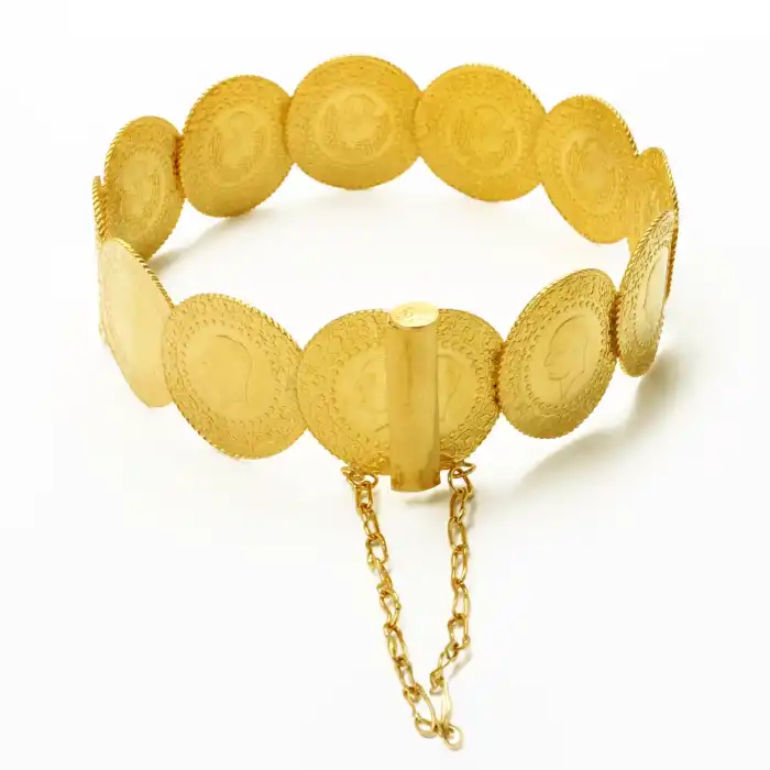 22 Ayar Altın 12 Çeyrekli Kasnak Kelepçe Bilezik