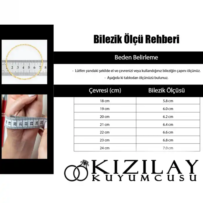 22 Ayar Altın 12 Çeyrekli Kasnak Kelepçe Bilezik