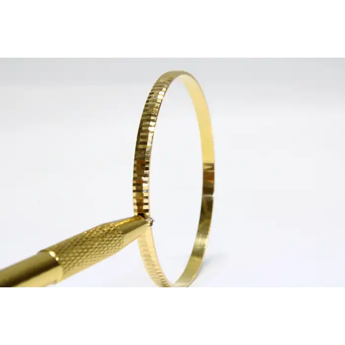 22 Ayar Altın Çizgili Aynalı Model Bilezik 15.76GR