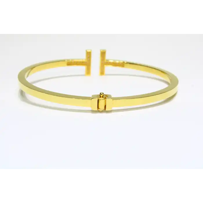 22 Ayar Altın T Modeli Taşlı Kelepçe Bilezik 11.81 GR KLP2136