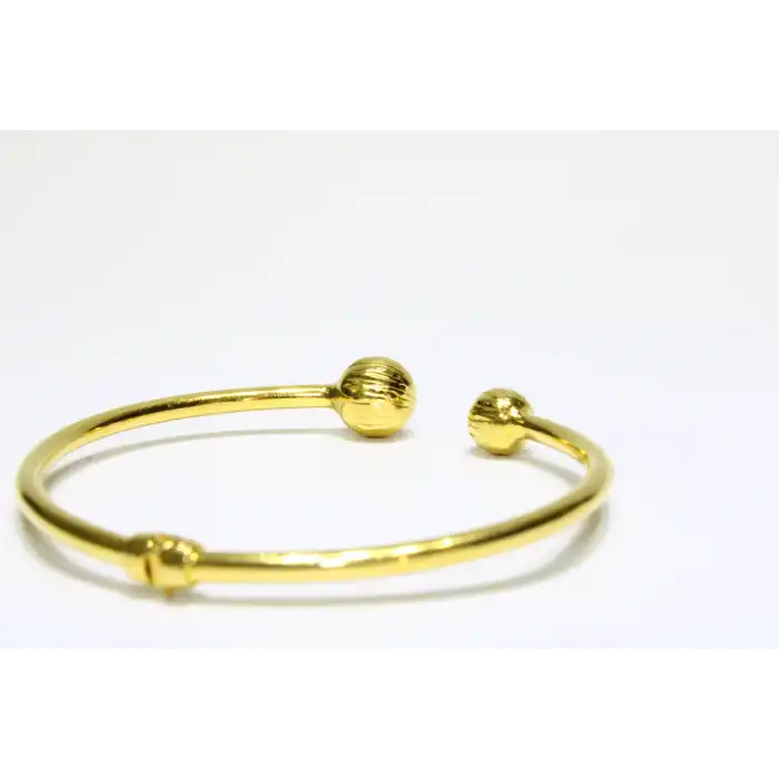 22 Ayar Altın Top Başlıklı Günlük Kelepçe Bilezik 8.68 GR KLP0794