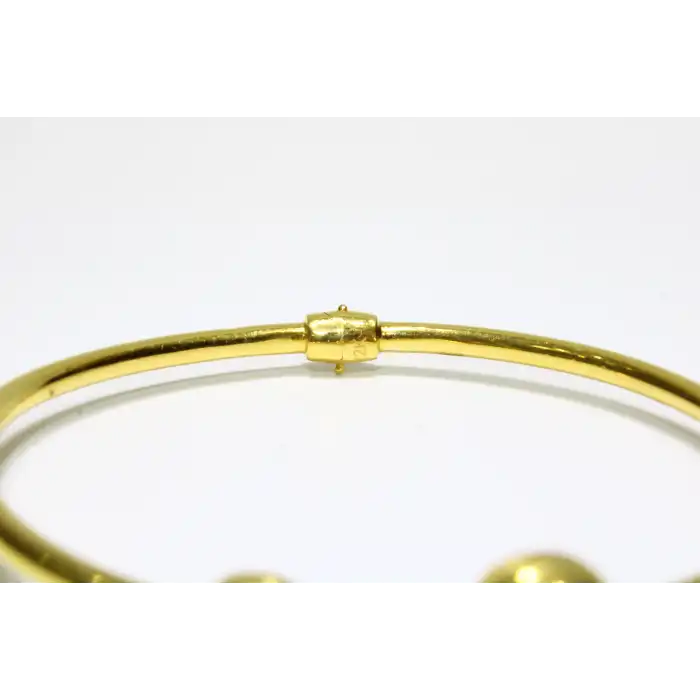 22 Ayar Altın Top Başlıklı Günlük Kelepçe Bilezik 8.68 GR KLP0794