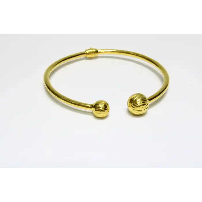 22 Ayar Altın Top Başlıklı Günlük Kelepçe Bilezik 8.68 GR KLP0794