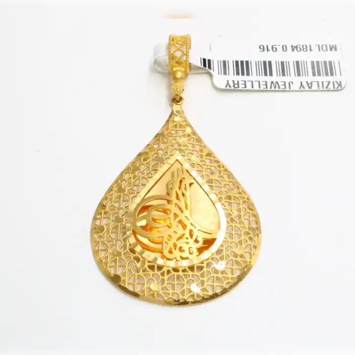 22 Ayar Ayna Tasarım Kolye Ucu