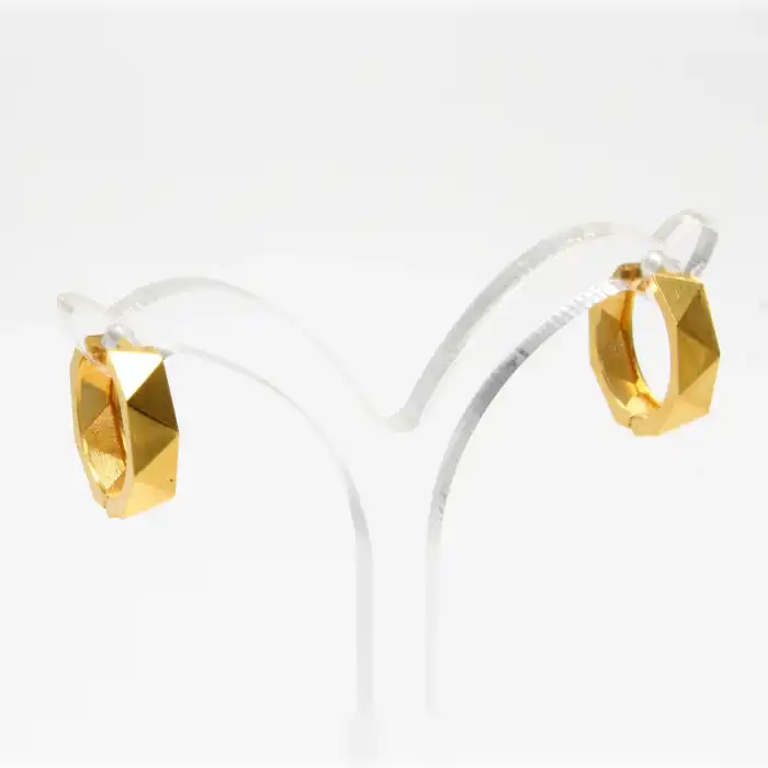 22 Ayar Aynalı Mini Küpe