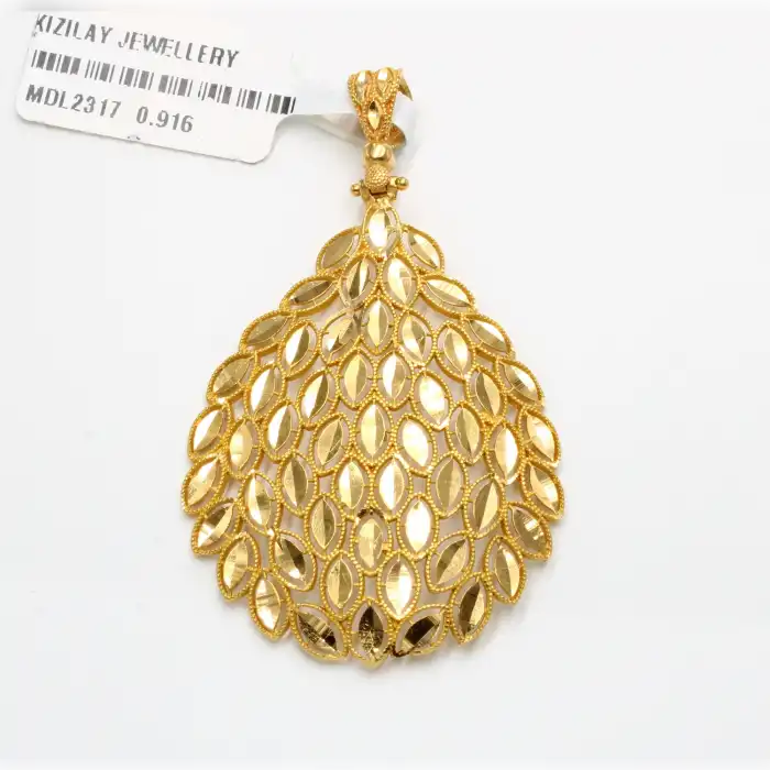 22 Ayar Başak Tasarım Desenli Kolye Ucu