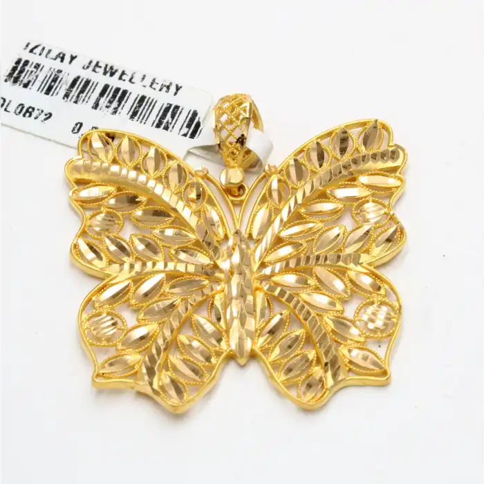 22 Ayar Başaklı Kelebek Kolye Ucu