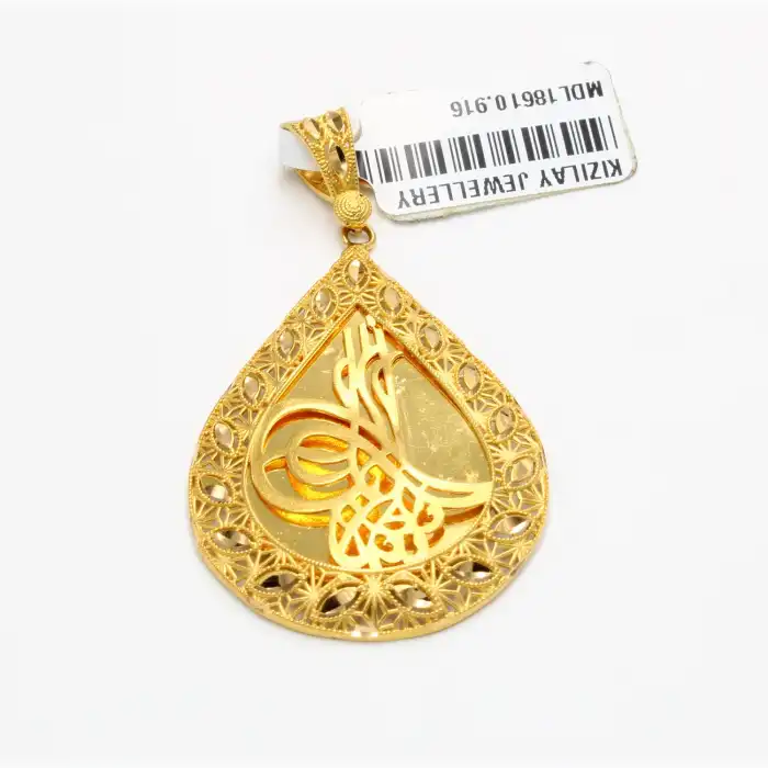 22 Ayar Başaklı Tuğra Kolye Ucu