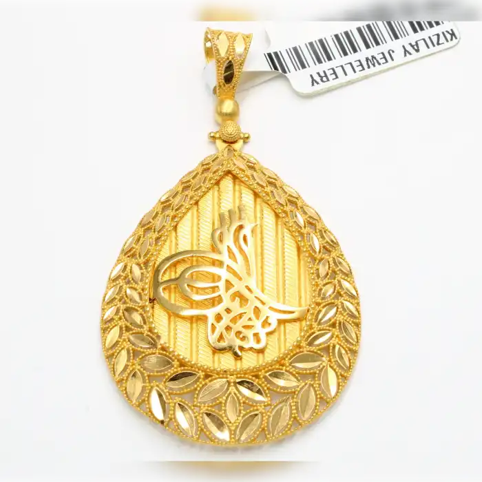 22 Ayar Başaklı Tuğra Kolye Ucu