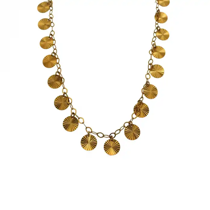 22 Ayar Büyük Pullu Minimal Kolye