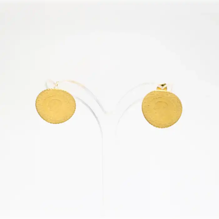 22 Ayar Çeyrekli Vidalı Küpe