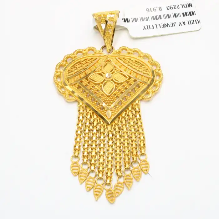 22 Ayar Çiçek Model Hint Kolye Ucu