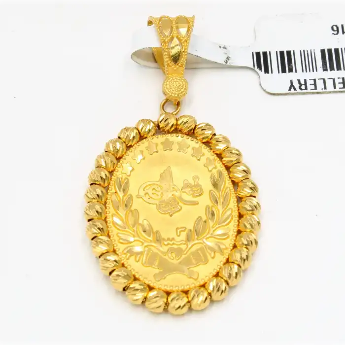 22 Ayar Damla Tasarım Dorika Kolye Ucu