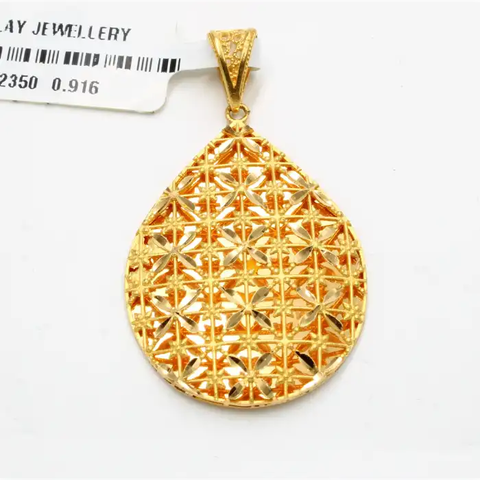 22 Ayar Damla Tasarım Kolye Ucu