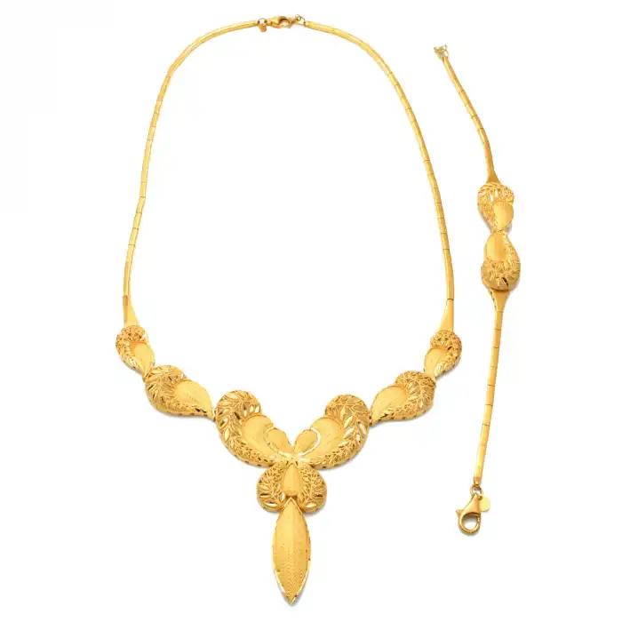 22 Ayar Damla Yaprak Set