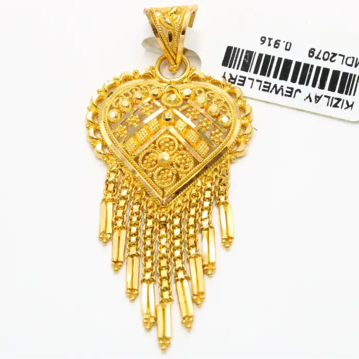 22 Ayar Desenli Hint Kolye Ucu