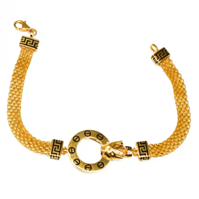 22 Ayar Desenli Jaguar Bileklik