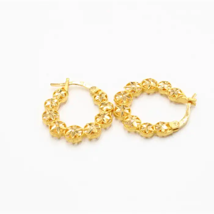 22 Ayar Desenli Küpe