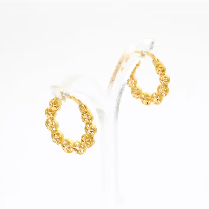 22 Ayar Desenli Küpe