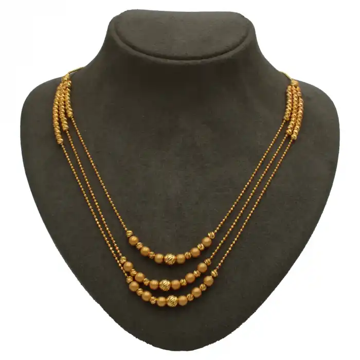 22 Ayar Dorikalı 3 Sıra Kolye