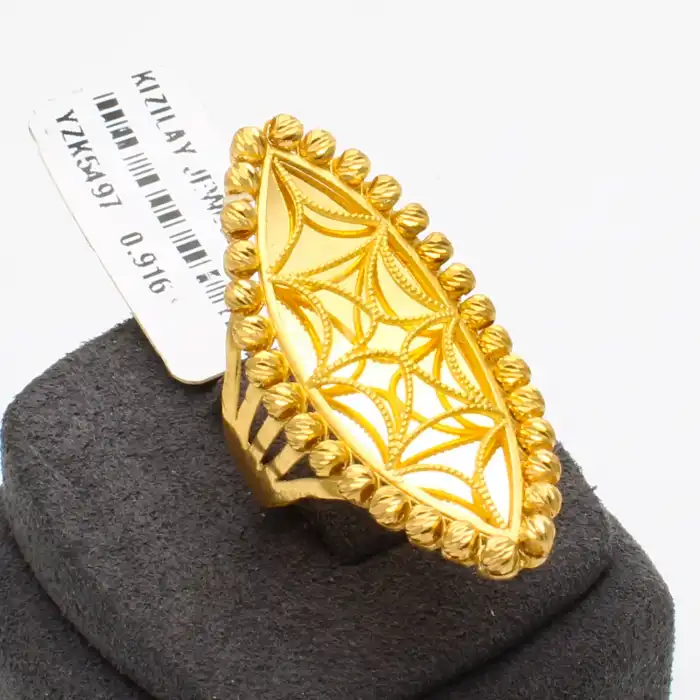 22 Ayar Dorikalı Aynalı Yüzük