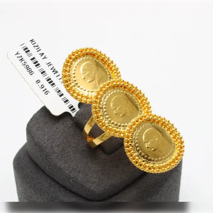 22 Ayar Dorikalı Çeyrekli Yüzük