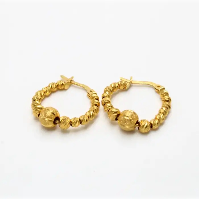 22 Ayar Dorikalı Halka Küpe