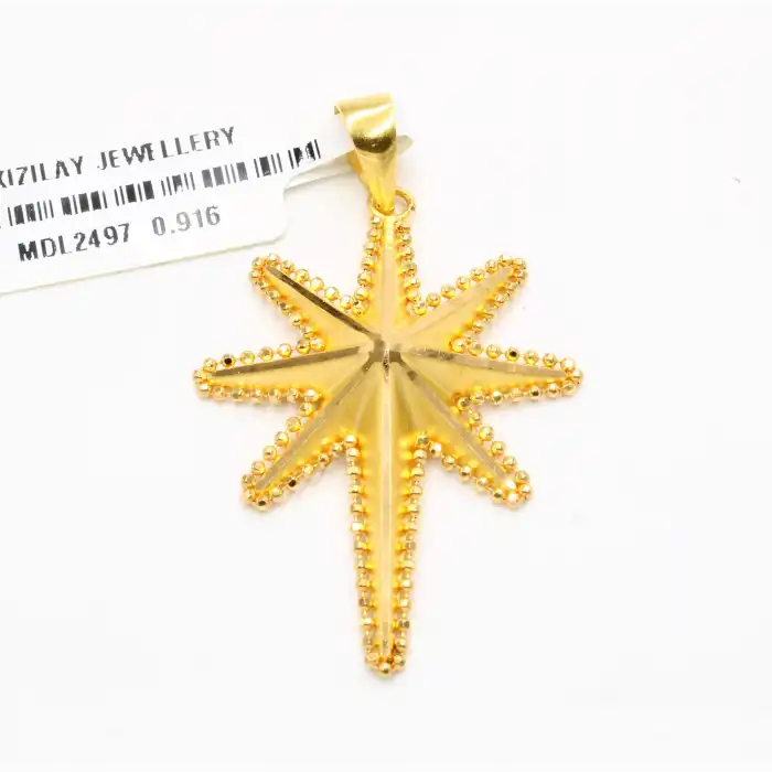 22 Ayar Dorikalı Kuzey Yıldızı Kolye Ucu