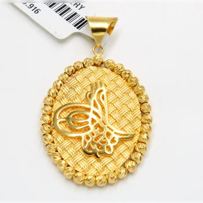 22 Ayar Dorikalı Tuğra Kolye Ucu