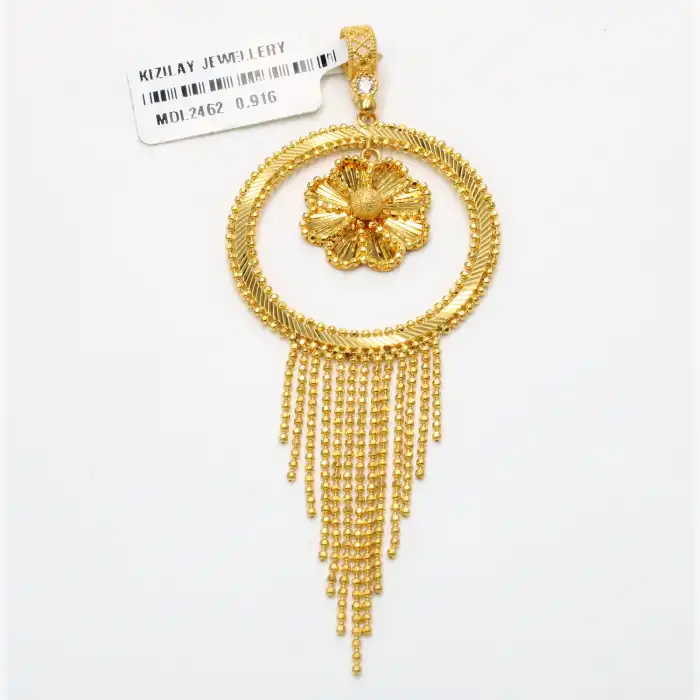 22 Ayar Dorikalı Yonca Kolye ucu